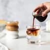 2 Tazas de Café de Vidrio de Borosilicato Alto 350ML/11.8oz con Pajita y Cepillo, Diseño Ondulado Vintage, Cristalería Estética Transparente
