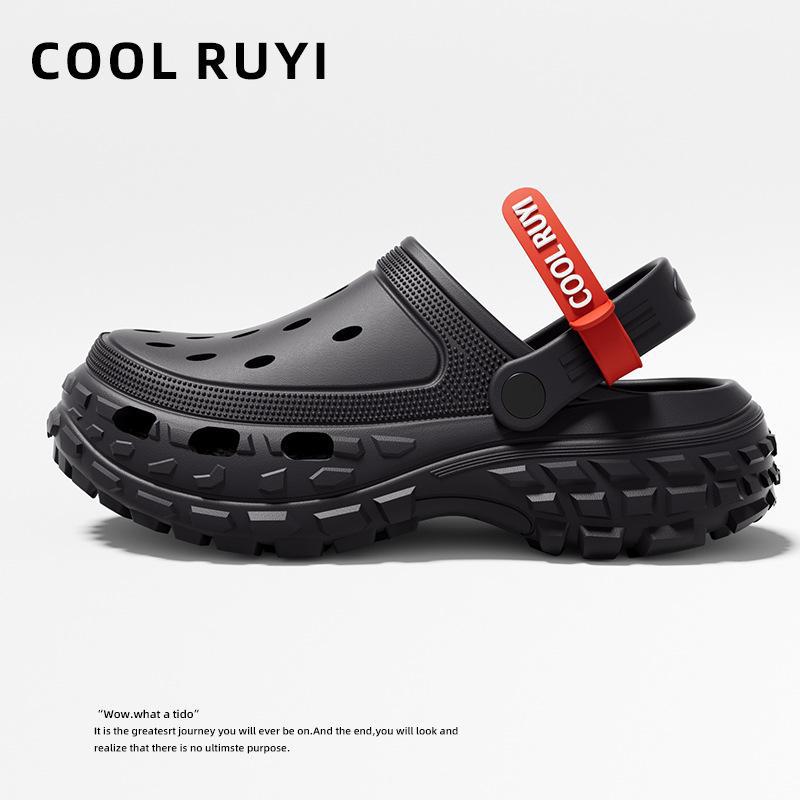 Sommersandalen aus EVA mit dicker Sohle für Herren: Weiches, rutschfestes, desodorierendes und hübsches, größenverstärkendes Schuhwerk.