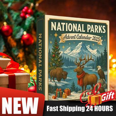 Christmas Advent Calendar Cute National Parks Themes Ornament Calendars&Cat Lovers Christmas Advent Calendar Gift for Explorers