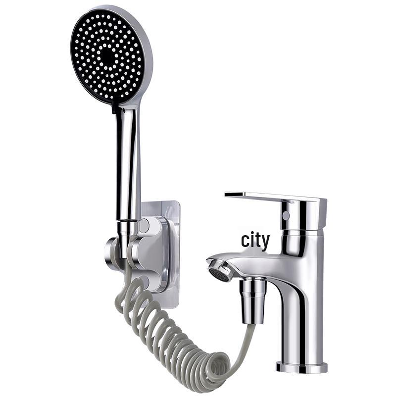 Larsden Hot & Cold Bathroom Basin Mixer Faucet with Handheld Shower