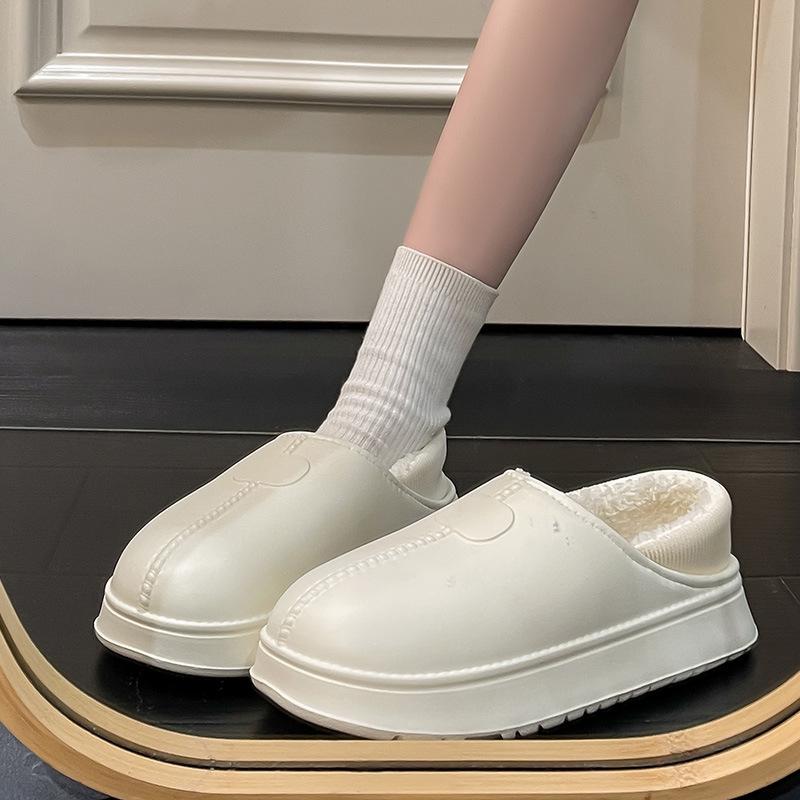 Women's & Men's Non-Slip Waterproof Cotton Slippers - Winter 2025 New Style, Indoor Closed-Toe Design for Couples.