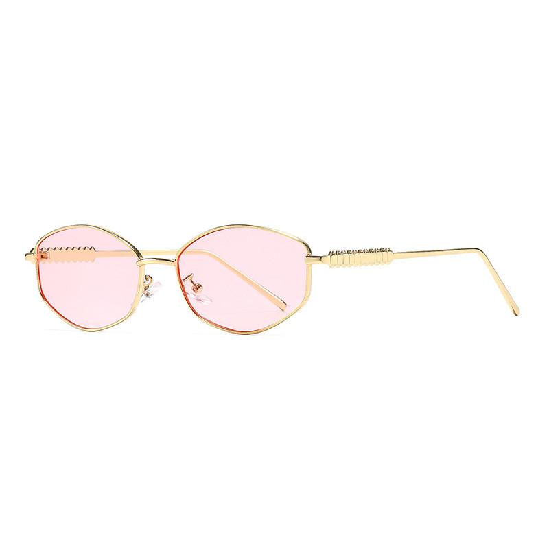 Metal Womens Retro Geometric Sunglasses With Uv400 Protection For Outdoor Fashion Accessories