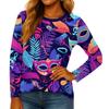 Long Sleeve Shirts For Women Cute Print Graphic Tees Blouses Casual Plus Size Basic Tops Pullover