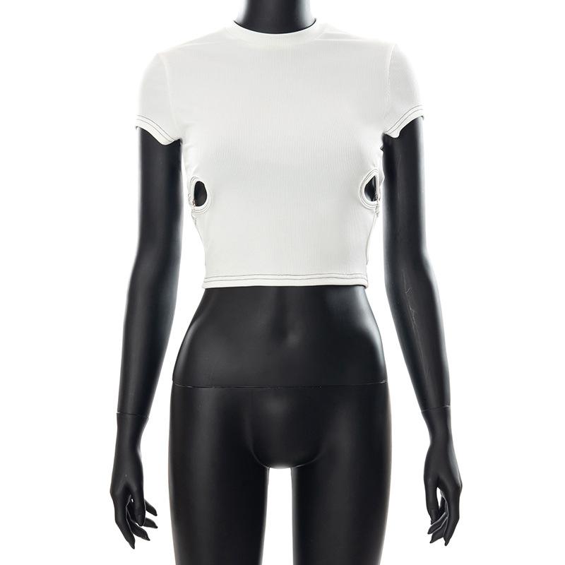 

Белый вырез с коротким рукавом летний укороченный топ женские футболки уличная одежда O-образный вырез базовая повседневная детская футболка сексуальные топы M белый