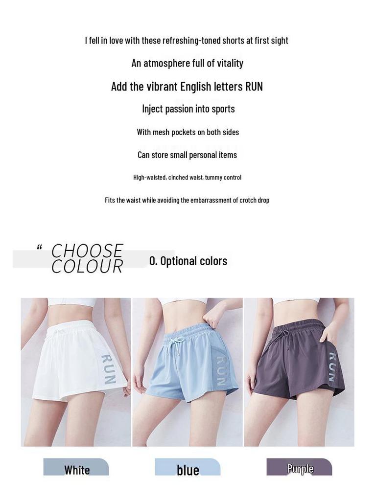 Women’s Quick-Dry Yoga Running Shorts with Pockets - Loose Fit, Two-Piece Look, Anti-Exposure Design, Fitness & Casual Wear