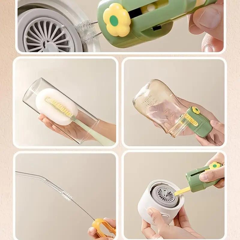 5-In-1Cup Multifunctional Washing Tool For Household Use Cup Brush Water Cup Thermos Cup Brush Milk Bottle Cleaning Sponge Brush