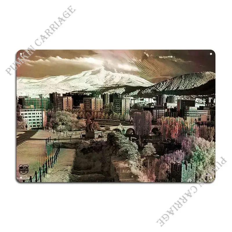 Skopje Postcard Metal Sign Create Custom Cave Cinema Rusty Tin Sign Poster 20x30cm(7.8x11.8inch)