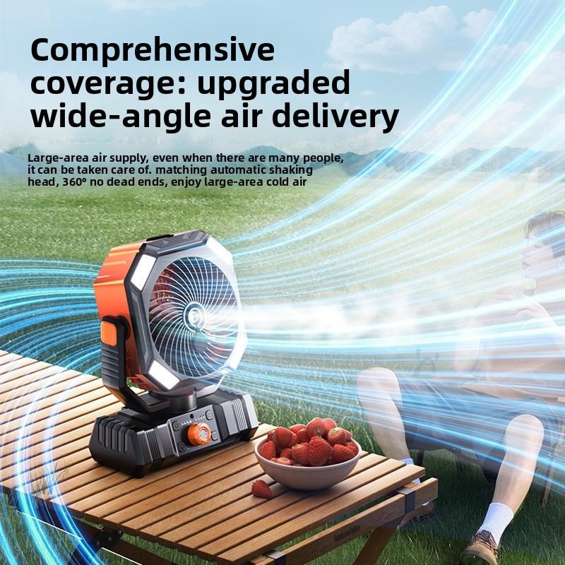 Outdoor Usb Rechargeable Mini Fan With Mist Spray For Camping And Dorm Rooms