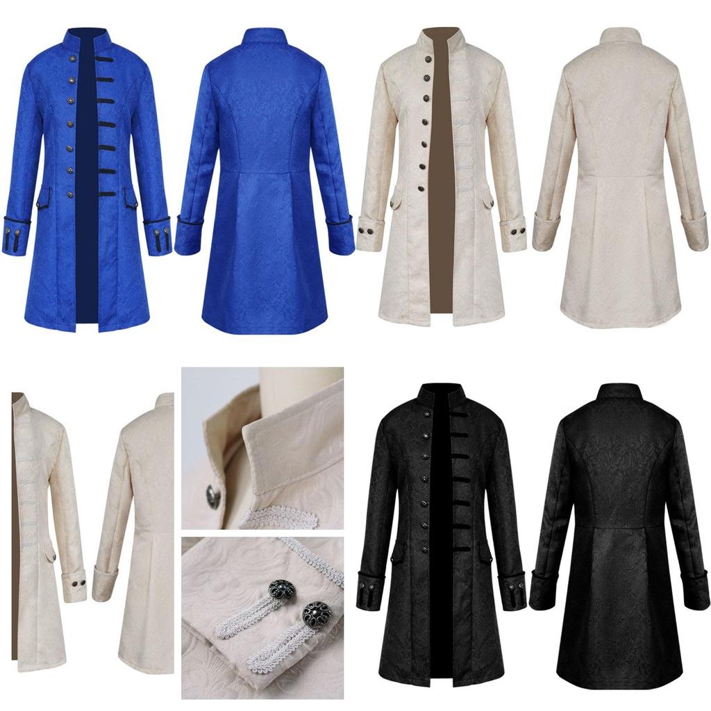 Retro Gothic Victorian Uniform Tailcoat Jacket For Men