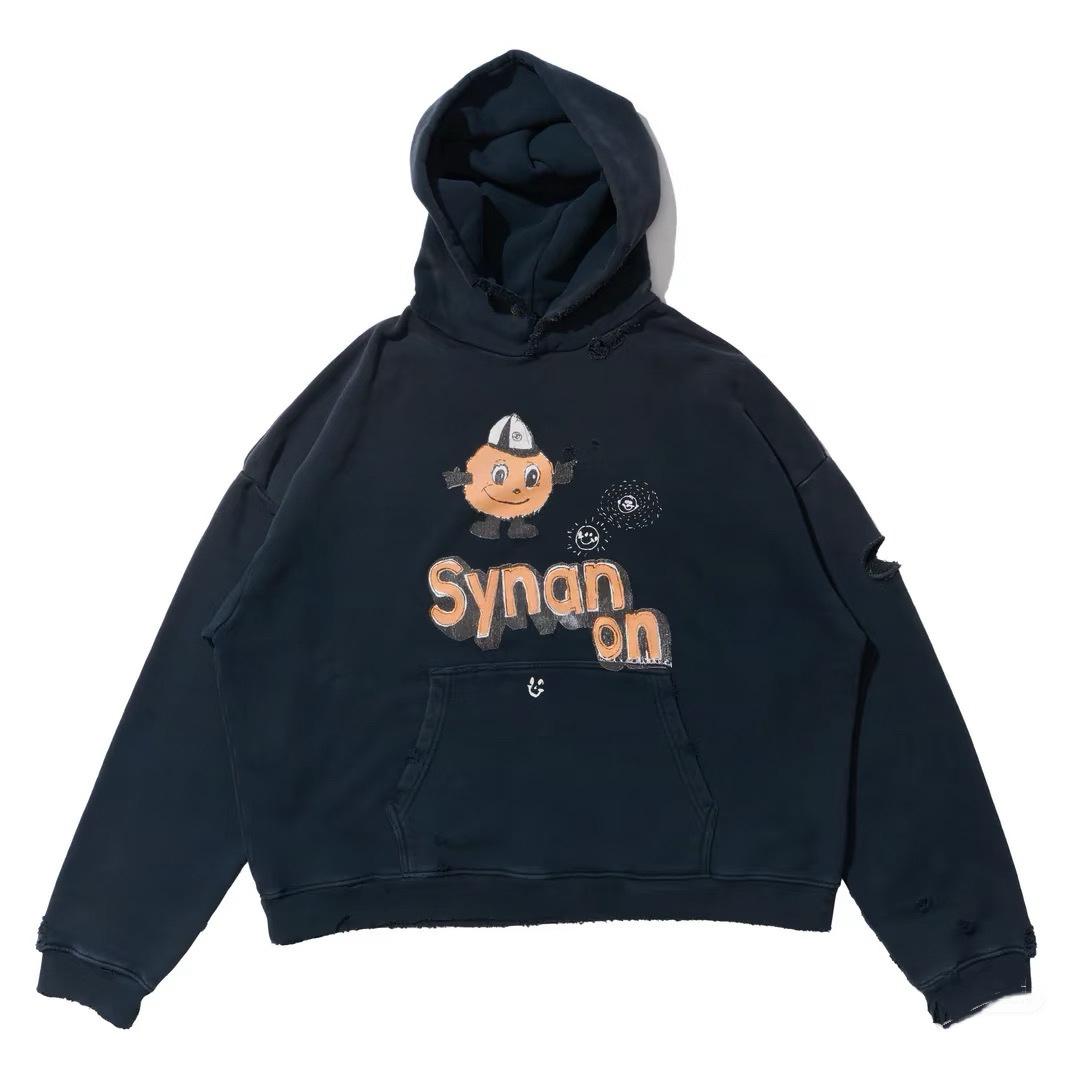 2025 Autumn/Winter Unisex Cartoon Pattern Hooded Sweatshirt Medium