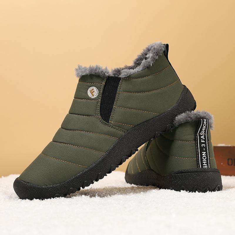 Large size snow boots winter Northeast men's lazy foot-covering mountaineering high-top velvet warm men's shoes