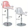 Acrylic Bar Chair Home High Stool Lift Chair Back Transparent Telescopic Front Desk Cashier Bar Stool Furniture