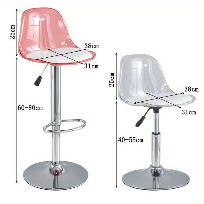 Acrylic Bar Chair Home High Stool Lift Chair Back Transparent Telescopic Front Desk Cashier Bar Stool Furniture