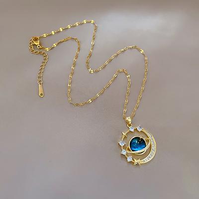 Licht Luxus Starry Sky Planet Anhänger Halskette Frauen Schmuck Party Zubehör Geschenke