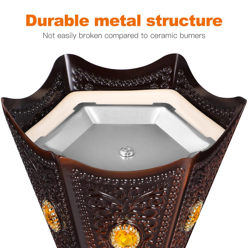 Exquisite Arabic Style Tower Incense Burner Classical Metal Electric Incense Burner For Home Hotel Ornament Decoration US Plug