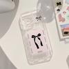 Słodki etui na karty do etui na telefon komórkowy Apple 15promax dla IPhone17 All-inclusive 13 Różowa kokarda 12 Miękkie 16