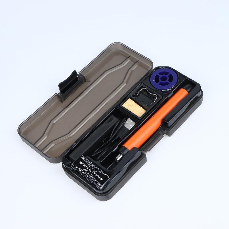 Kit de Ferro de Solda USB Aquecimento Rápido com Pontas Extras Estojo de Armazenamento para Drone RC Reparo de Peças Pequenas Soldagem