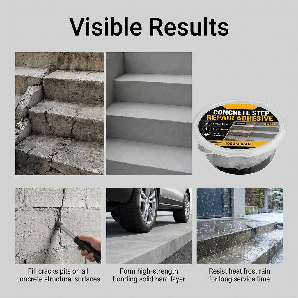 Concrete Crack Filler Repair Adhesive High Strength Strong Bonding Waterproof Cement Floor Driveway Walkway Step Patch Sealant