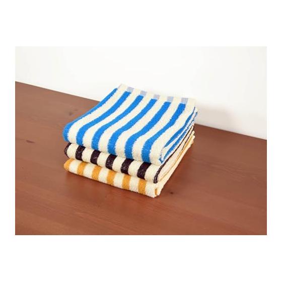 Kosugizen Daily Face Towel BASIC Middle Stripe 3 Colors (1 Each) Set of 3 34 X 80cm Moderate Volume Everyday Use AMZG-260-3A
