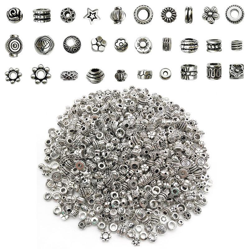 

30Pcs Tibetan Antique Silver Hollow Ball Metal Spacer Beads For DIY Bracelet Necklace