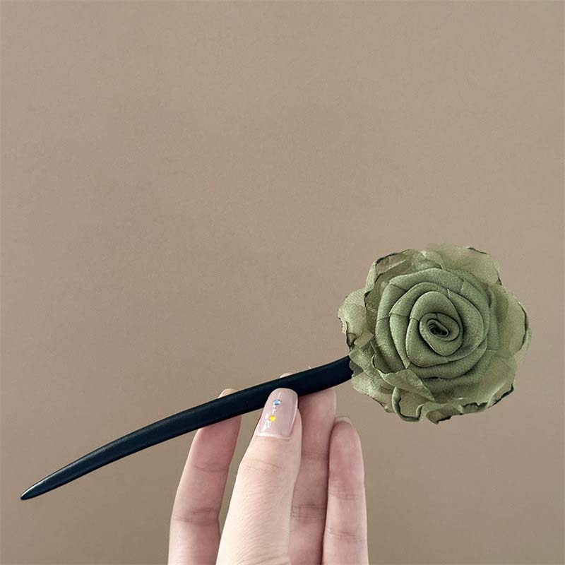 

Новая китайская сетчатая деревянная палочка для волос с цветком для женщин, винтажная ручная работа, палочка для волос Ханфу, аксессуары для укладки волос