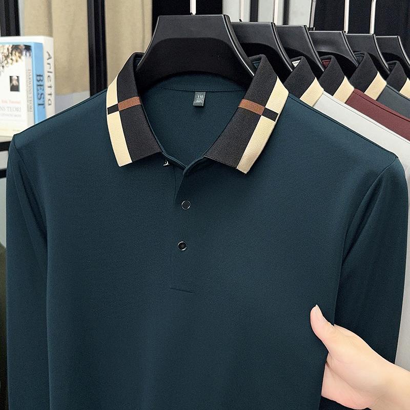 Spring And Autumn Polo Shirt Long Sleeve Men'S T-Shirt Collar Spring And Autumn 2025 New Top