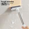 Horizontal Vertical Switch Brush Crevice with Extended Handle Universal Rotation Design Waist Friendly Cleaning Tool V-Shaped Dense Bristles Stubborn