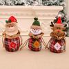Festive 3D Burlap Apple Bag with Bells - Drawstring Gift & Candy Bag