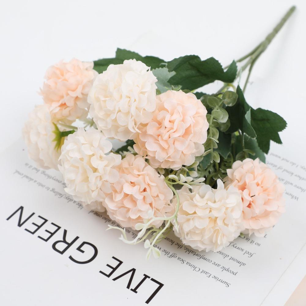 Colorful Simulation Hydrangeas Fade-Resistant Realistic Fake Flowers Table Ornaments DIY Artificial Plants
