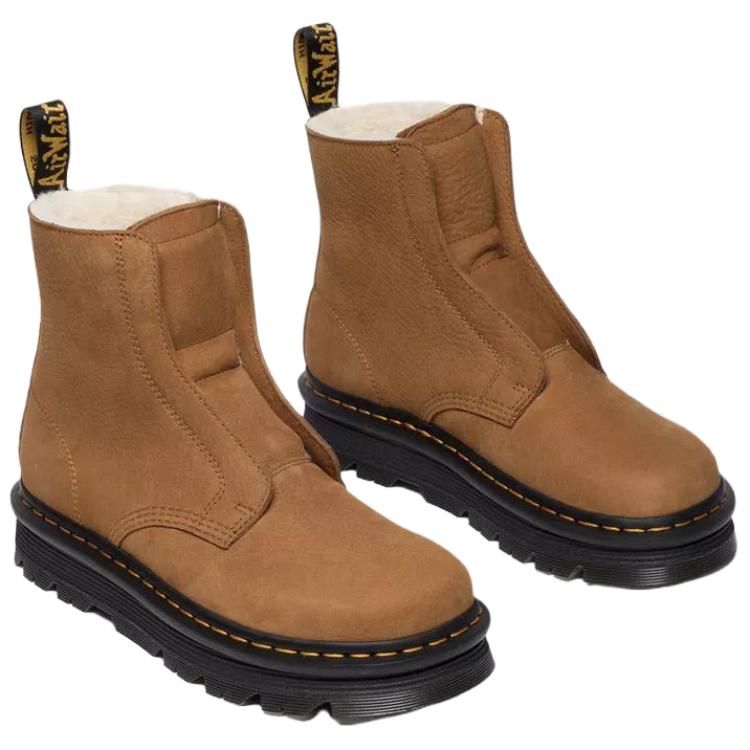Dr. Martens Zebzag Suede Warm Versatile Comfortable Snow Boots Unisex Boots Brown 42019200