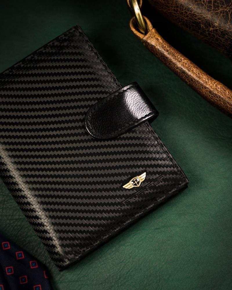 Men's Vertical Leather Wallet with a Snap Closure - Peterson