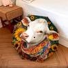 1 PC Automatic Folding Umbrella - Cow with Sunflowers Pattern, Portable & Foldable Design with 8 Ribs, Christmas Birthday Gifts