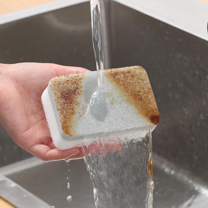 Extra Thick Double-Sided Sponge Scrubber: Kitchen Cleaning Brush & Three-Layer Scouring Pad