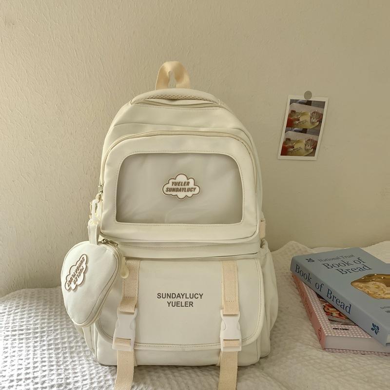 A Cute School style Backpack for Young Girls with A Large Capacity  A Casual Computer Backpack for Middle School Students' Travel