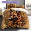 Vintage German Shepherd Pattern Bedding Quilt Set  Home Decoration  Gift (1 * Duvet Cover + 2 * Pillowcase  Without Core)