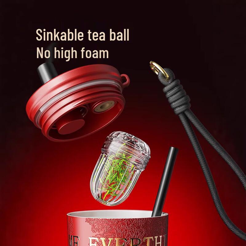Shangqi Red Ceramic Insulated Coffee Mug