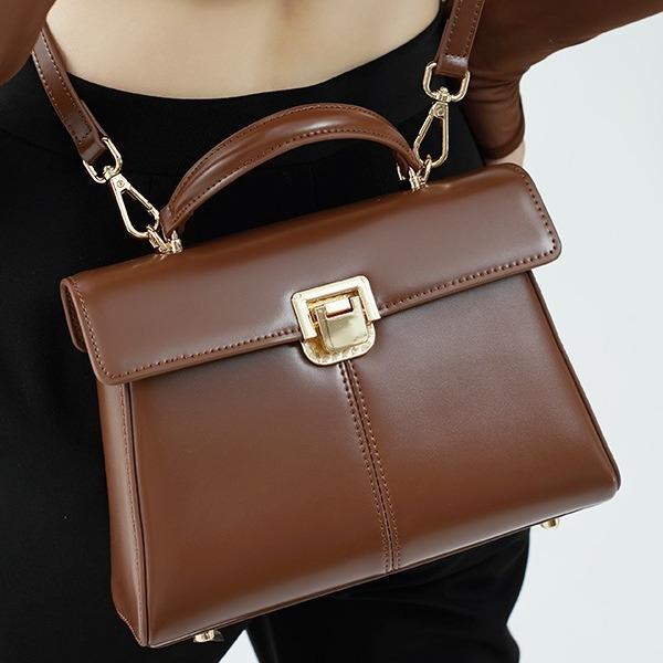 New High-end Textured Handbag Shoulder Messenger Bag Commuter Leather Bag