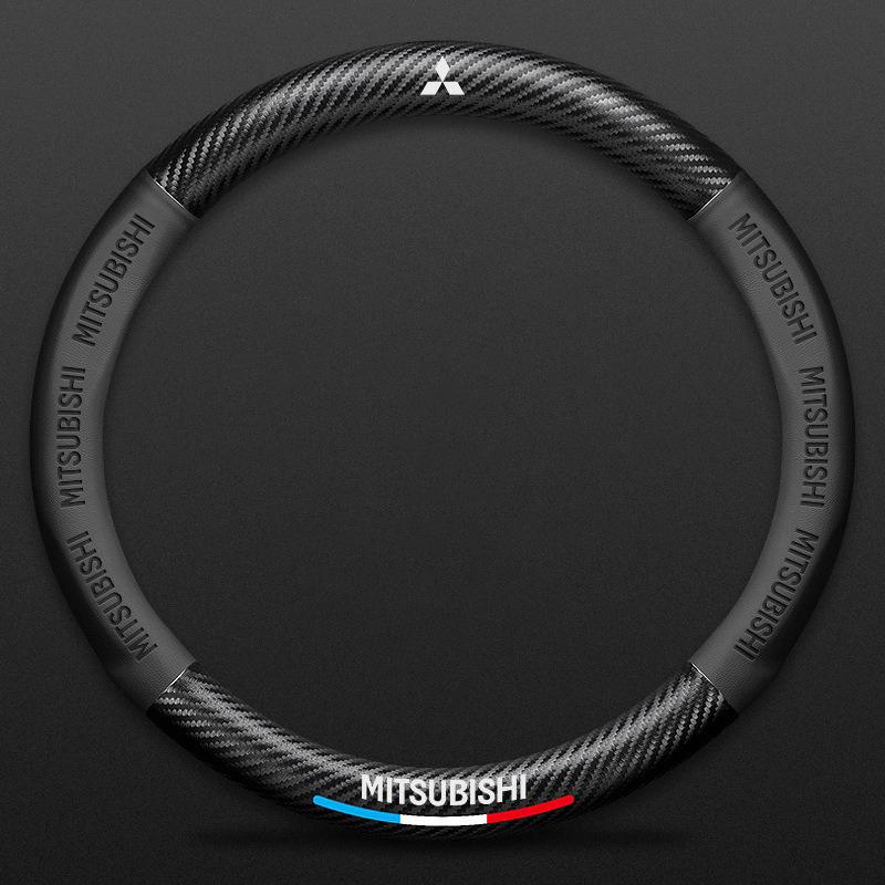 

For Mitsubishi Outlander Pajero Asx Lancer EX Evolution X L200 Triton RALLIART Carbon Fiber Car Steering Wheel Cover Accessories 1pc