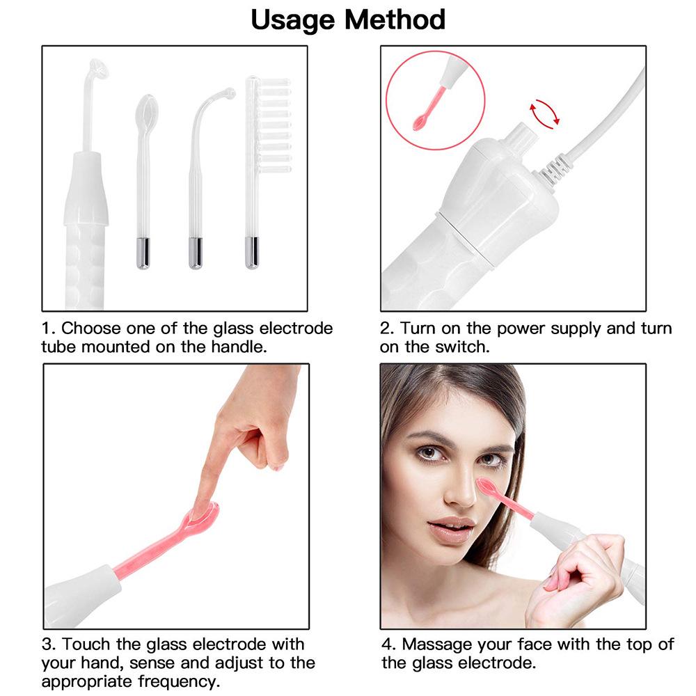 Portable High-Frequency Electrotherapy Wand for Acne Removal and Beauty Treatment