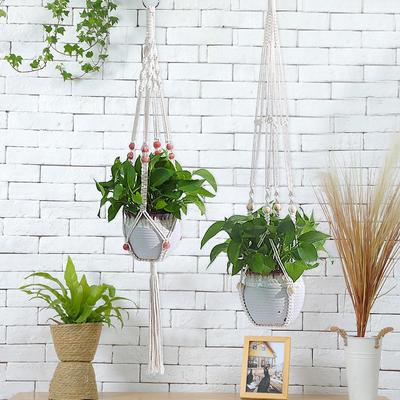 Hanging Plant Net Bag Handmade Hemp Rope Flowers Pot Net Bags Flower Hanging Basket Creative Garden Accessories Balcony Decor
