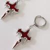 Gothic Punk Flammenkreuz Hängeohrringe, Vintage Y2K Statement-Schmuck