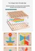 Wooden Children's Bead Puzzle Game Tweezers - Fun Hand-Eye Coordination Toy for Early Education