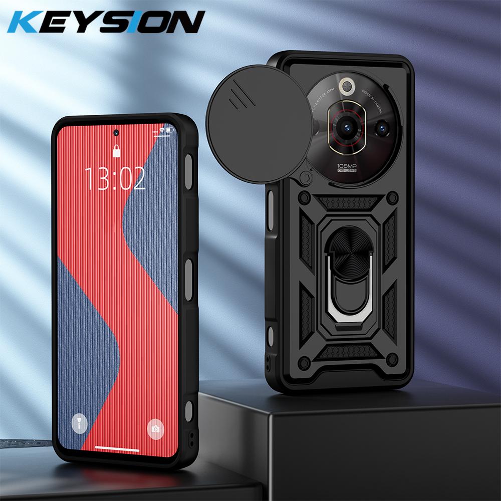 

KEYSION Противоударный чехол для ZTE nubia Focus Pro 5G Защитное кольцо для объектива выдвижной камеры Подставка Чехол для телефона для nubia Focus Pro 5G for nubia Focus Pro 5G чёрный