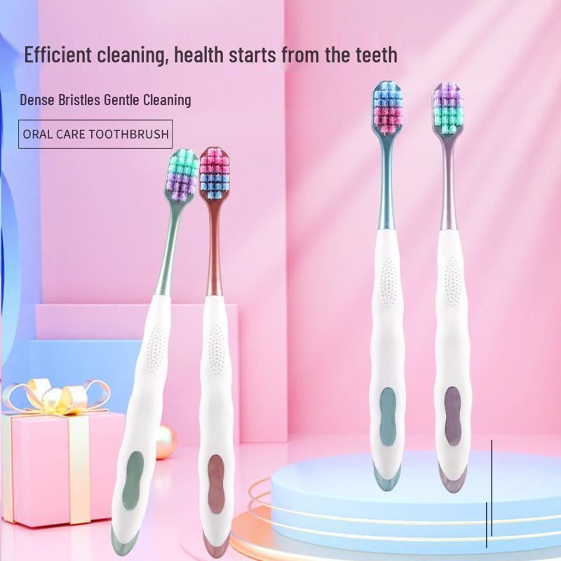Premium Soft Bristle Toothbrush Set for Adults - Wide Head & Gum Protection, Family Pack