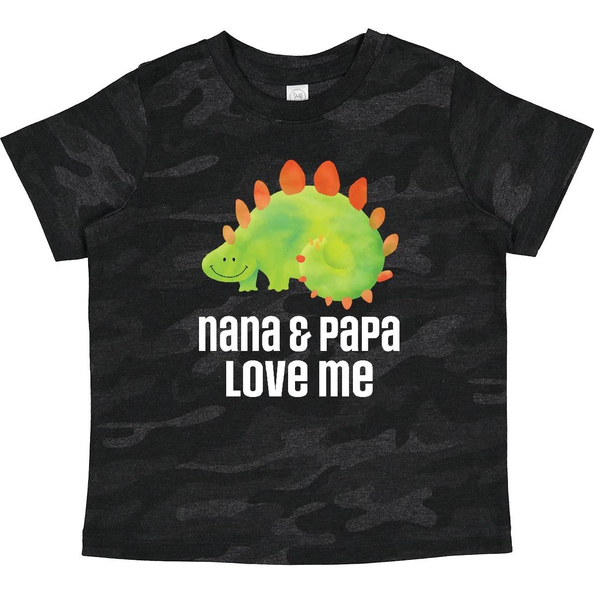 Inktastic Nana And Papa Love Me Boys Grandson Dinosaur Toddler T-Shirt Childs 160