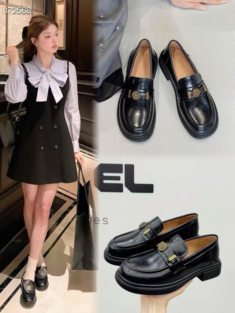 School Season Benefits~ 2025 Spring and Autumn New Leather Round Head Soft Sole Loafers Low Heel Shoes Comfortable Shallow Mouth Single Shoes
