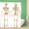 Science Shower Curtain, Black Chalkboard Biology Hand Written, Cloth Fabric Washable Bathroom Decor Set With Hooks, Black Brown
