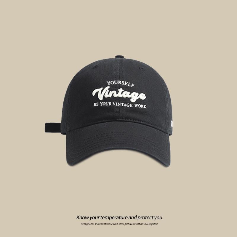 Spring and Summer Three-dimensional Embroidery Showing the Face Small Baseball Cap Women's Deep Top Big Head Circumference Versatile Cap Letter Hat Ti