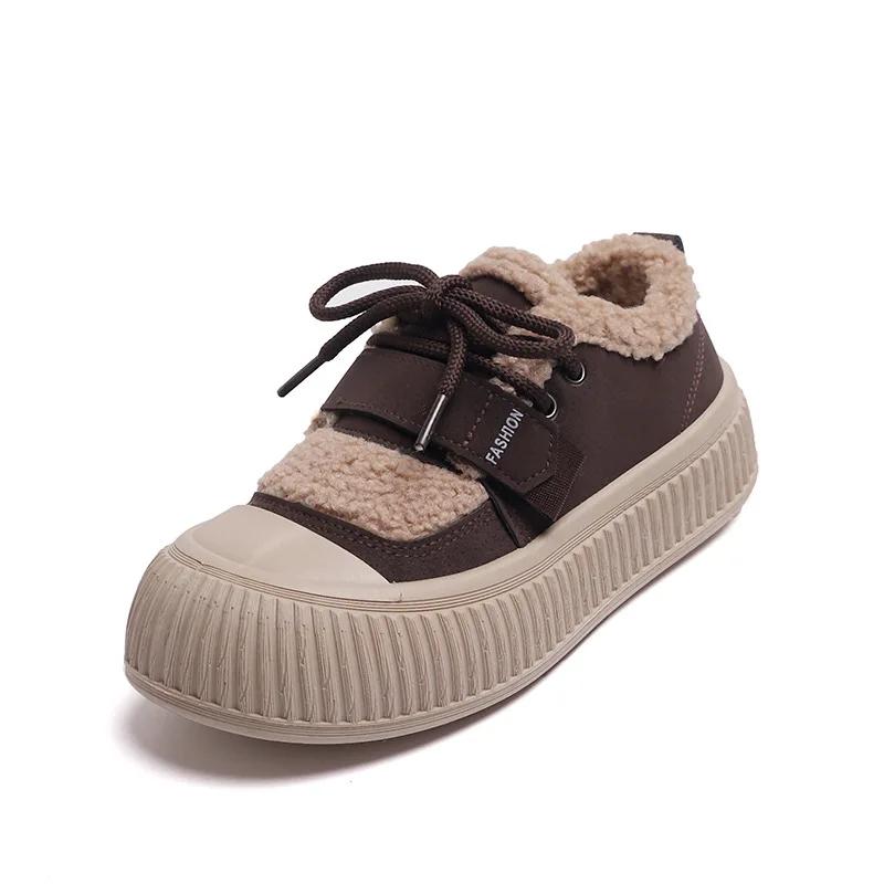 Fashion Women Winter Boots Keep Warm Platform Cotton Shoes Lace-up Casual Outdoor Snow Boots Plush Non Slip Fashion Sports Shoes