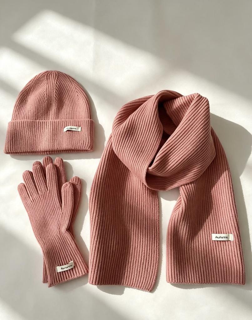 Sada 3 kusů Zimní čepice Šála Dotykové rukavice Unisex Pletená Teplá čepice Nákrčník Sada rukavic Pro podzimní zimu Venkovní Denní nošení